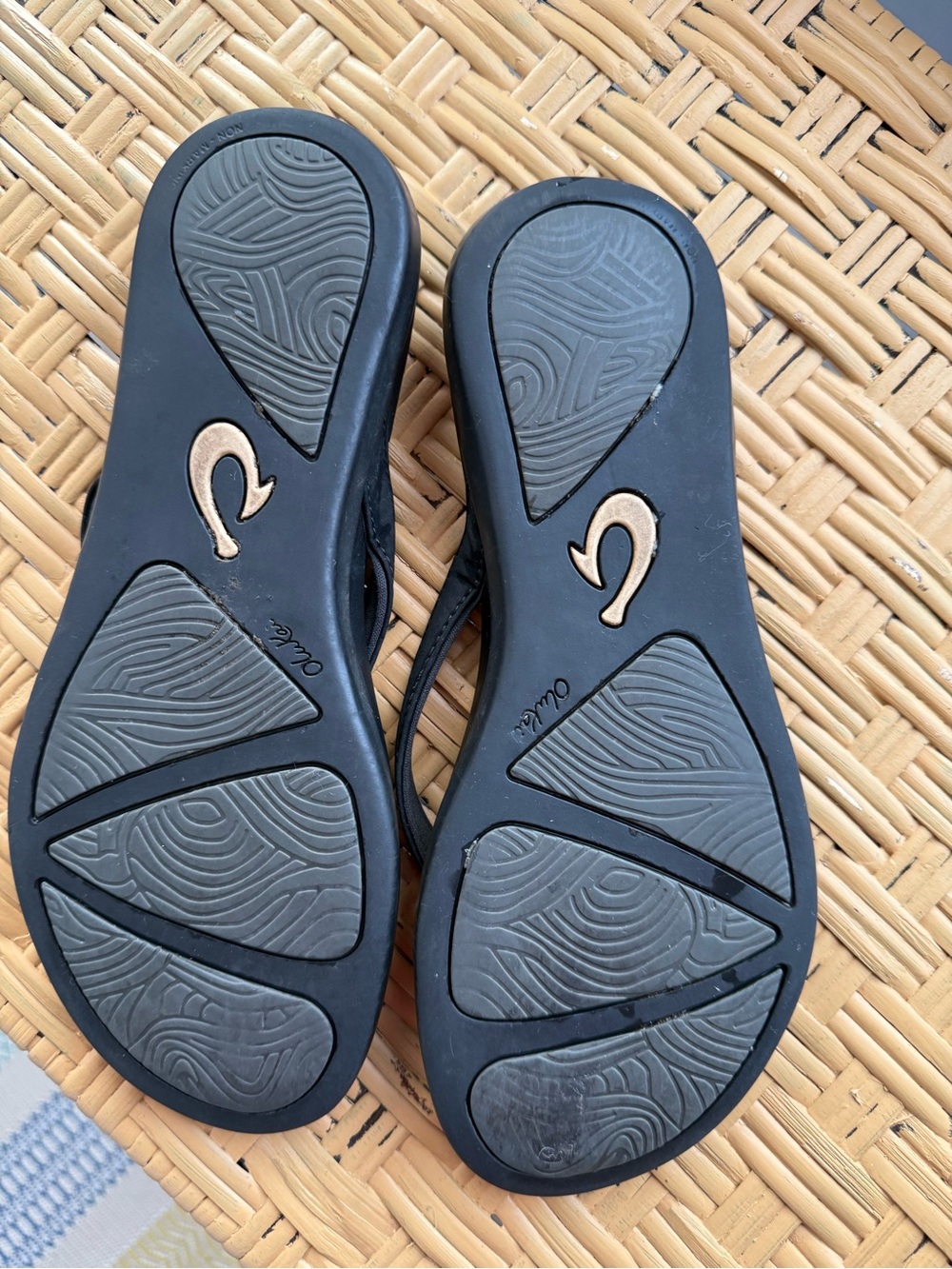 Olukai Black Comfort Flip Flops - Picture 4 of 5